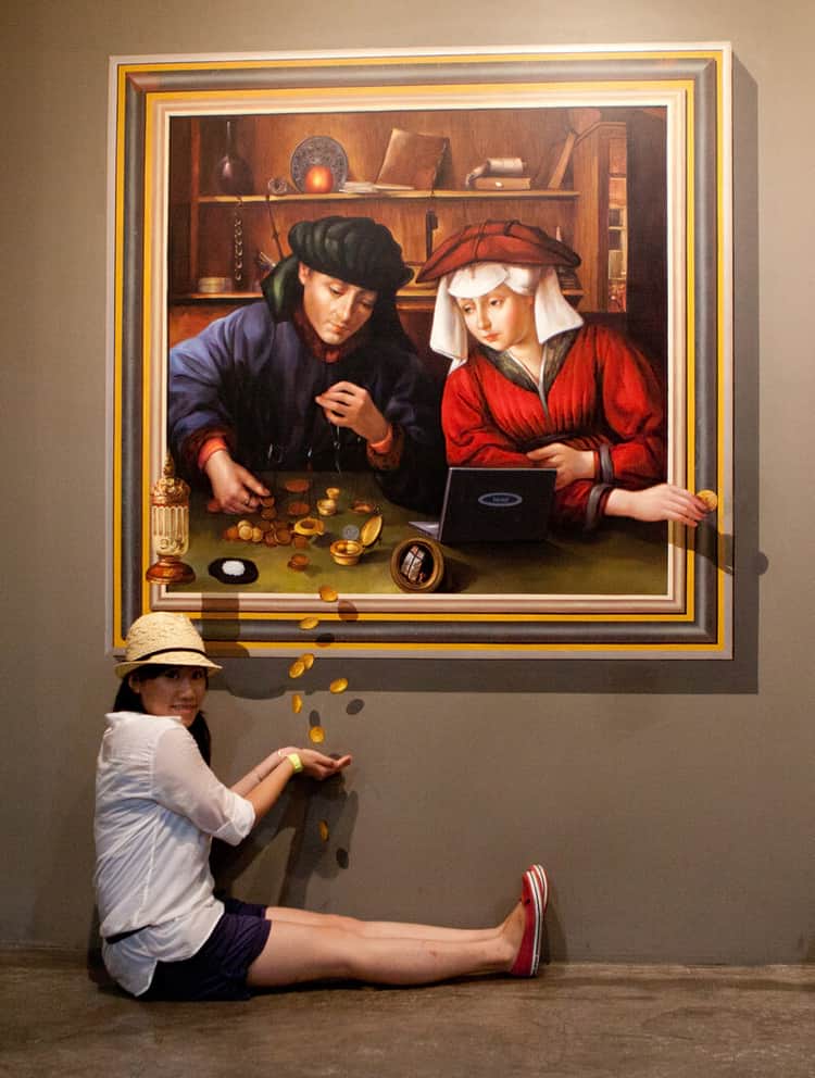 Collect Money Pose at Trick Eye Museum