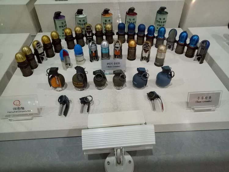 Hand Grenades Display at War Memorial of Korea