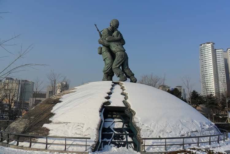 The Statue of Brothers Display at War Memorial of Korea
