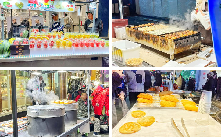 Assortment of Food in Myeongdong 