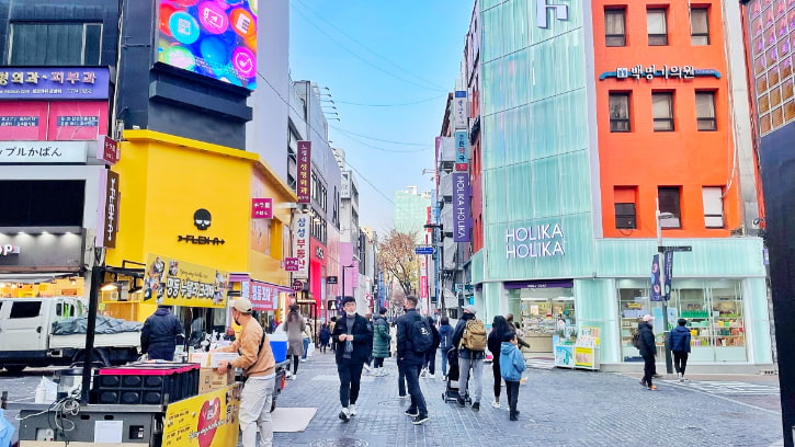 People Walking in Myeongdong Street