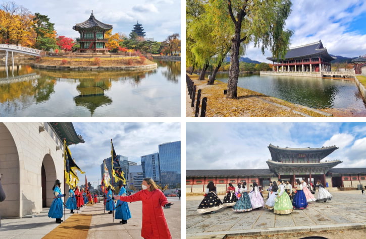 Autumn colors at Gyeongbokgung, with reflections on the pond