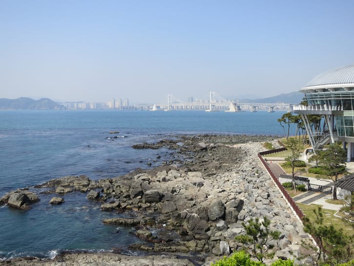 Gwangan Bridge looking from Dongbaek Island