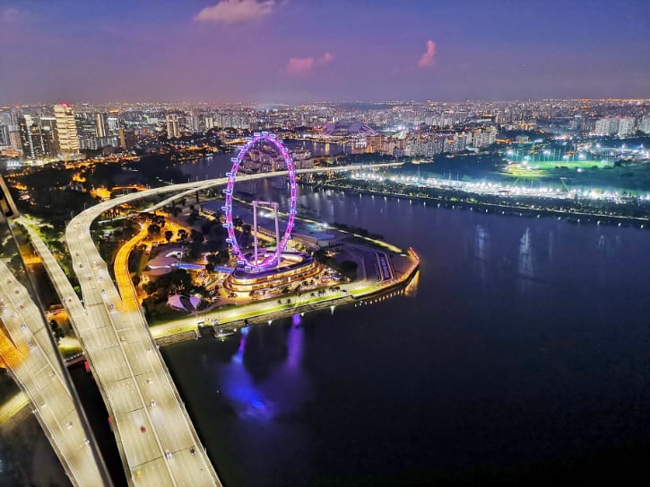 View of Singapore Flyer from Sands SkyPark Observation Deck