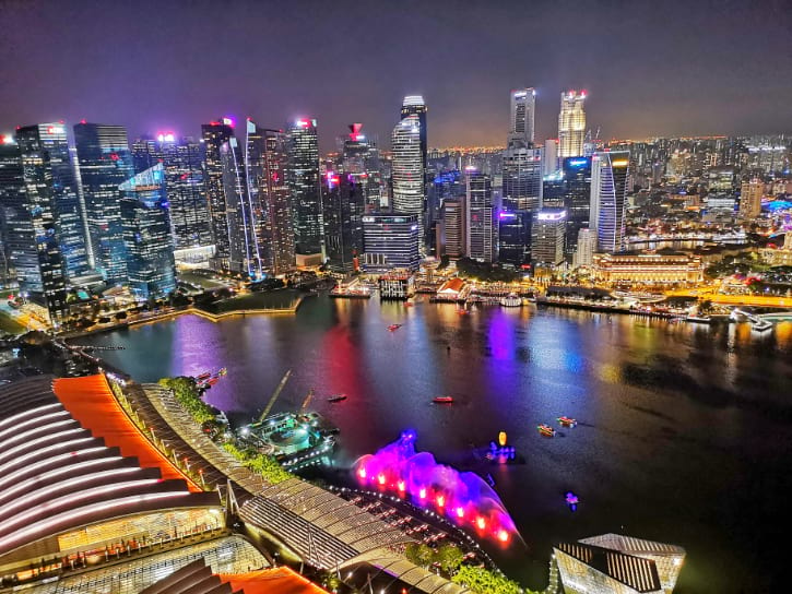 View of Singapore Skyscraper from Sands SkyPark Observation Deck