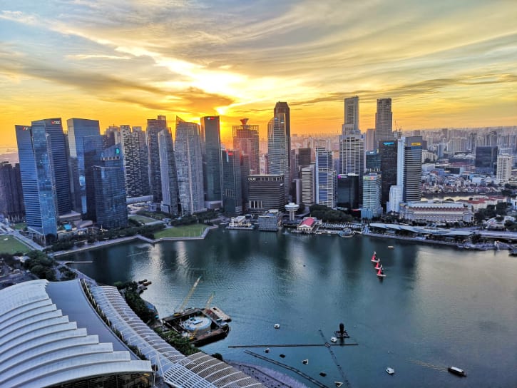 View of Sunset from Sands SkyPark Observation Deck