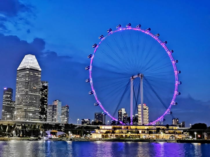 Beautiful structure of the Singapore Flyer, one of the world's tallest observation wheels