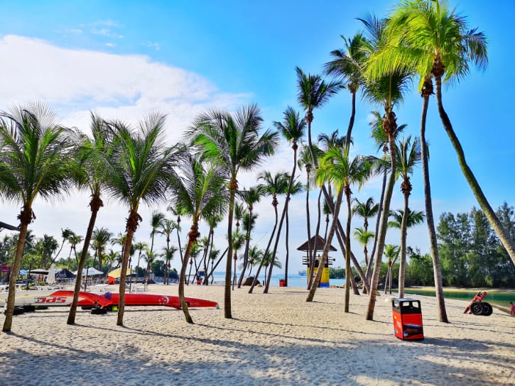 Enjoy beach activities at Sentosa's Siloso Beach