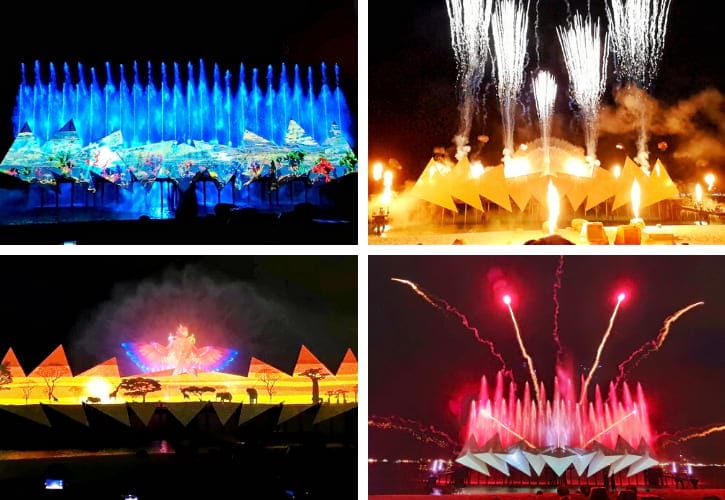 Dazzling light and water show, Wings of Time, at Sentosa Island