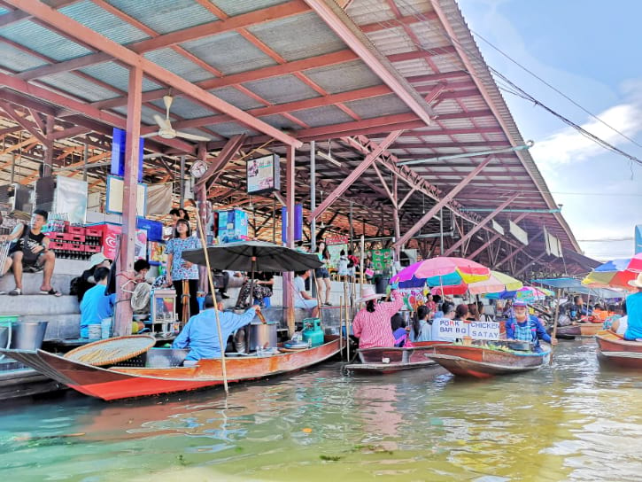 The Main Canal of Damnoen Saduak Floating Market