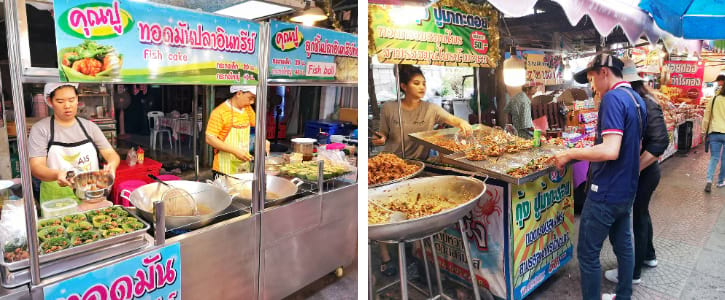 Crunchy Fish Cakes and Mini Crabs in the market