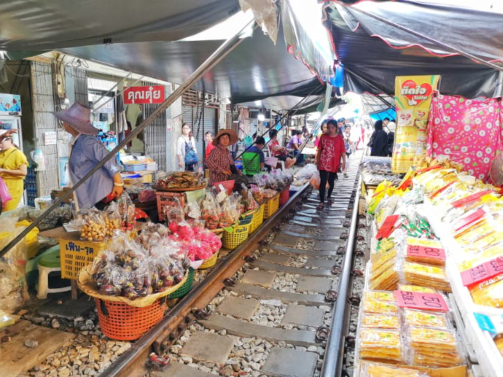 Maeklong Railway Market Stalls