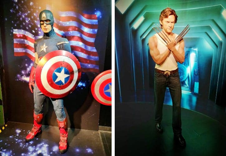 Captain America and Hugh Jackman Wax Figures