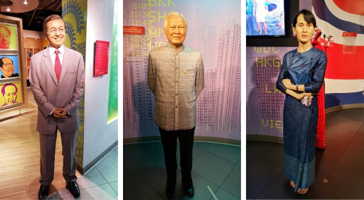 Tun Dr Mahathir, General Prem Tinsulanonda and Aung San Suu Kyi Wax Figures