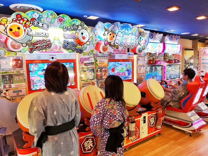 Drum Game, Car Racing Game and UFO Catcher