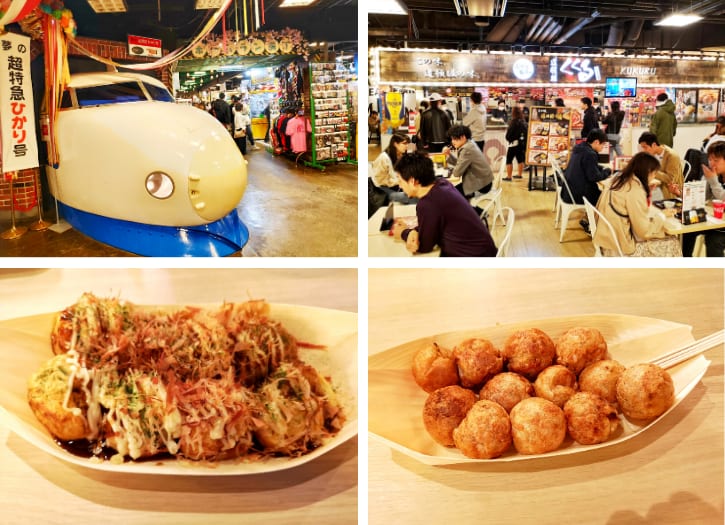 Takoyaki delights from various vendors at Odaiba Takoyaki Museum