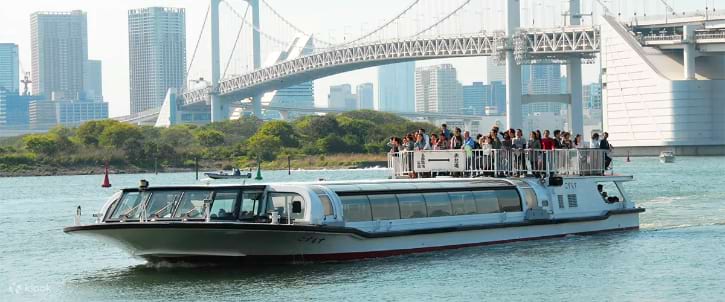 Relaxing water bus cruise on the picturesque Sumida River