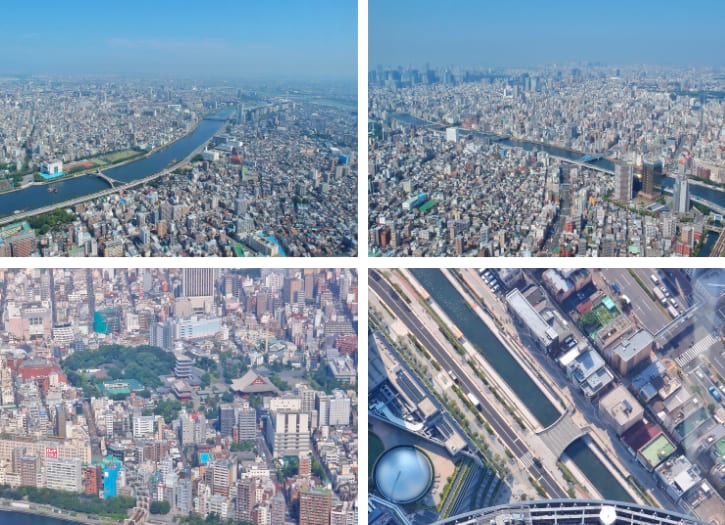 Spectacular aerial view from the observation deck of Tokyo Skytree