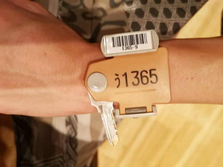 Wristband with a Key and Bar Code