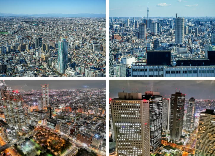 Scenic view from Tokyo Metropolitan Government Building observation deck