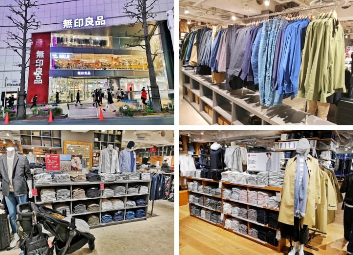 MUJI Shibuya, showcasing minimalist design and eco-friendly products, from clothing to home goods