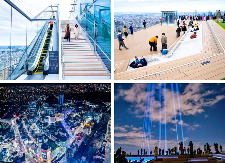 Day and night scene from Shibuya Sky