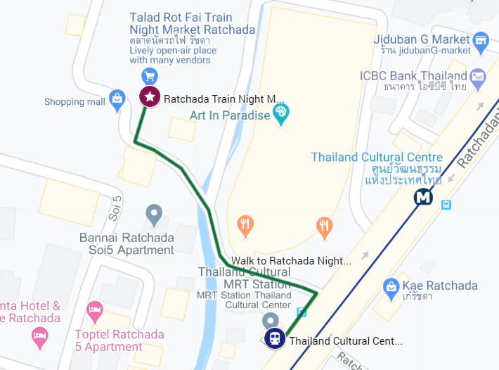 Ratchada Night Market Map