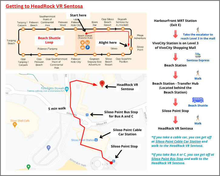 Route to HeadRock VR Sentosa