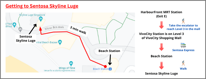 Route to Sentosa Skyline Luge