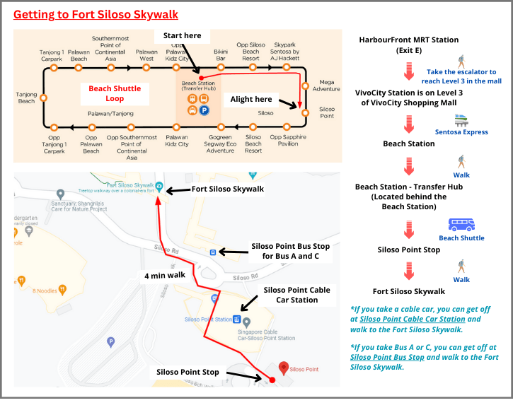 Route to Fort Siloso Skywalk