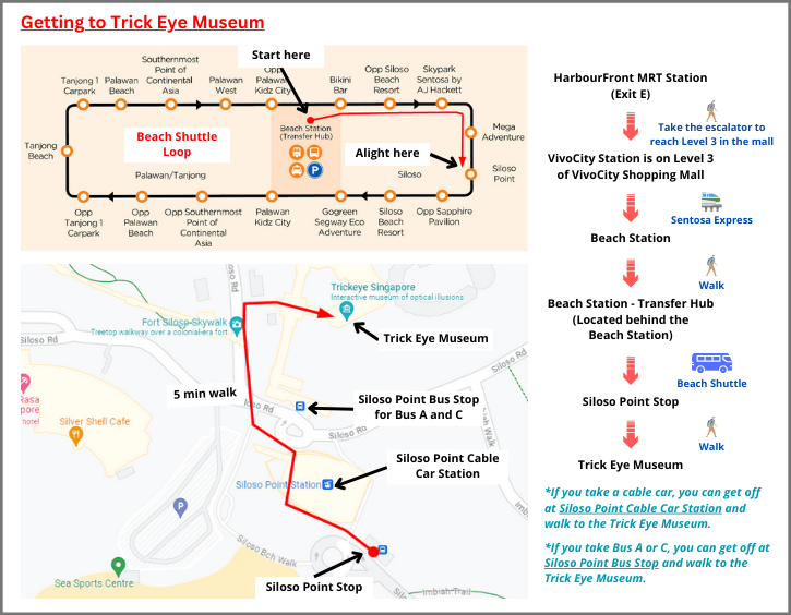 Route to Trick Eye Museum