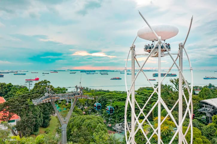 Aerial adventure at SkyHelix Sentosa, offering thrilling views of the island