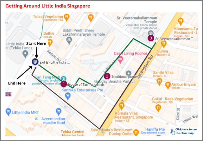 Getting Around Little India Map