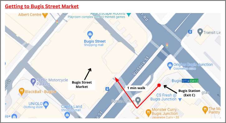 Route to Bugis Street Market