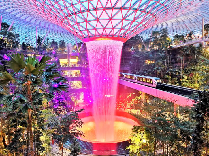 HSBC Rain Vortex, an indoor waterfall of Jewel Changi Airport