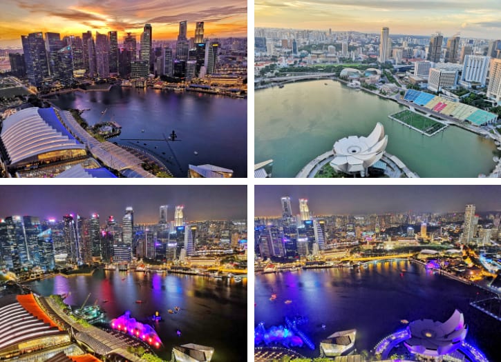 Panoramic view from Sands SkyPark Observation Deck, overlooking Singapore's skyline