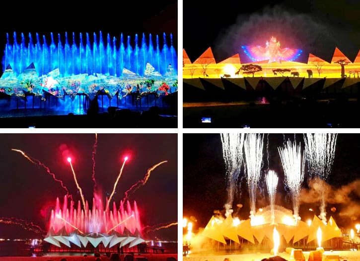 Wings of Time show displaying a stunning fusion of light, sound, and effects