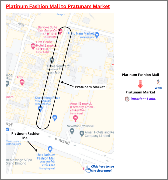 Route Map to Pratunam Market