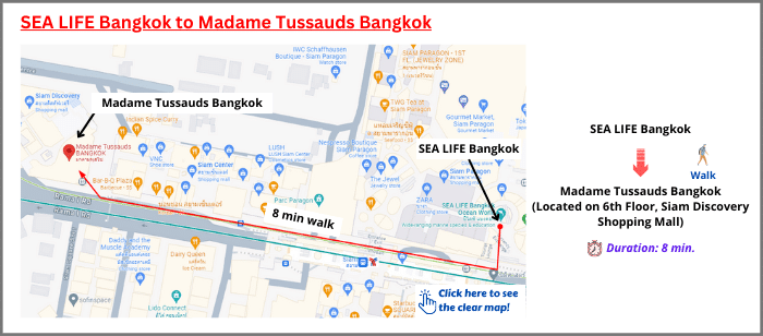 Route Map to Madame Tussauds Bangkok