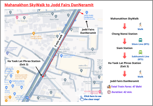 Route to Jodd Fairs DanNeramit