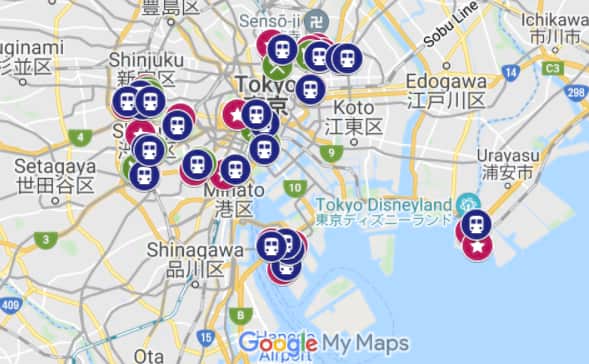 Must Do Things in Tokyo Map