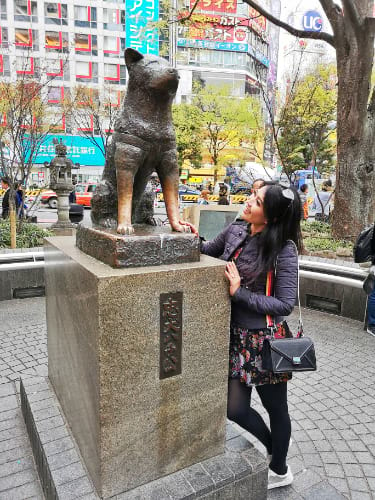 Statue of Hachiko, the loyal dog, at Shibuya Station in Tokyo