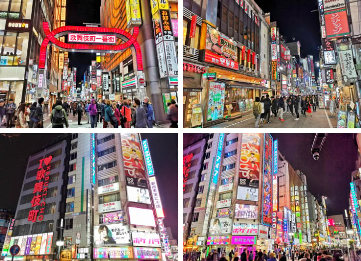 Neon lights of Kabukicho, Tokyo's bustling entertainment district at night