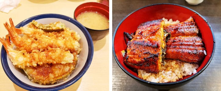 Delicious tempura at Tendon Tenya and savory unagi at Unatoto in Tokyo