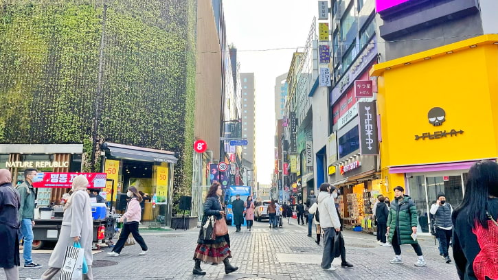 Busy streets of Myeongdong