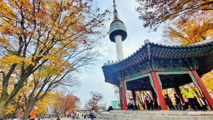 Iconic Namsan Seoul Tower offering panoramic views of the city's skyline