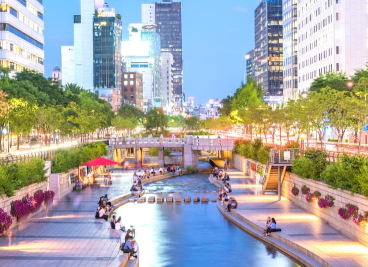 Cheonggyecheon Stream, tranquil urban oasis winding through the heart of the city