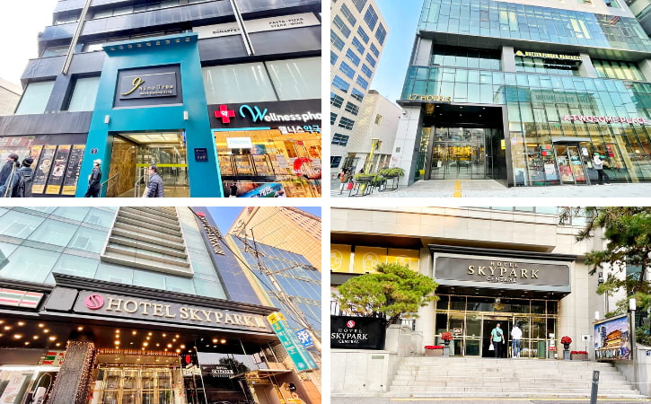 Nine Tree, L7 Myeongdong, Myeongdong Skypark 3, and Hotel Skypark Central