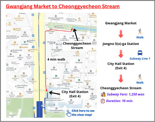 Getting to Cheonggyecheon Stream