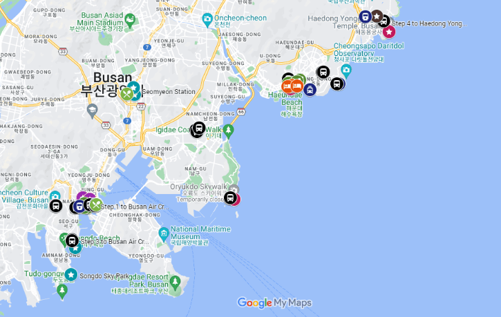 Busan Itinerary Map